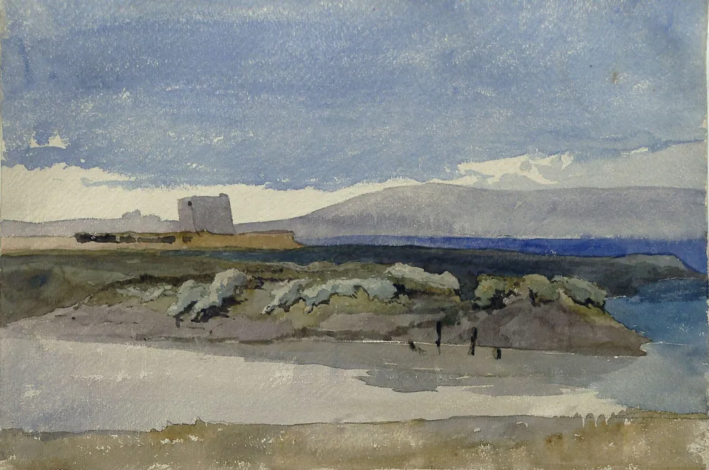 Creek with Distant Hills, by James Chisholm Gooden, watercolor, 1835
