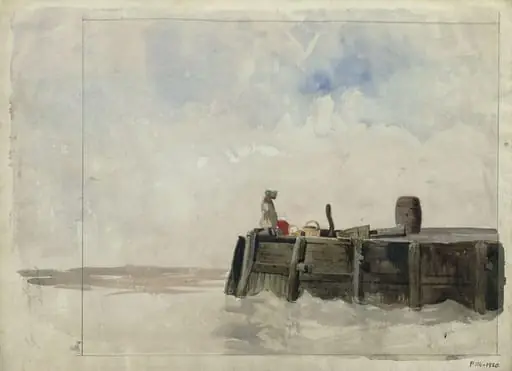Woman on a Jetty at Gravesend, by James Chisholm Gooden