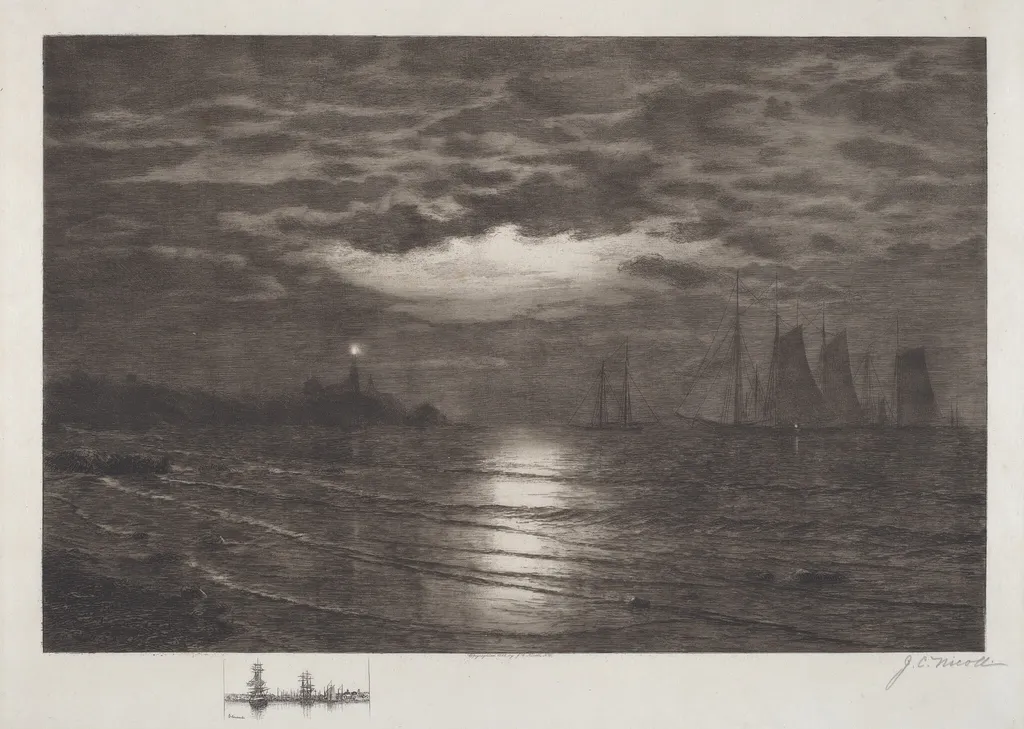 Ten Pound Island Gloucester, by James Craig Nicoll, ink, 1886