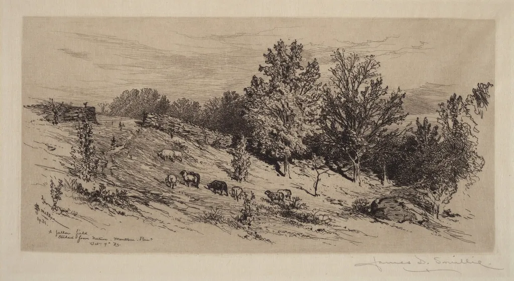 A Fallow Field, by James David Smillie, ink, 1883