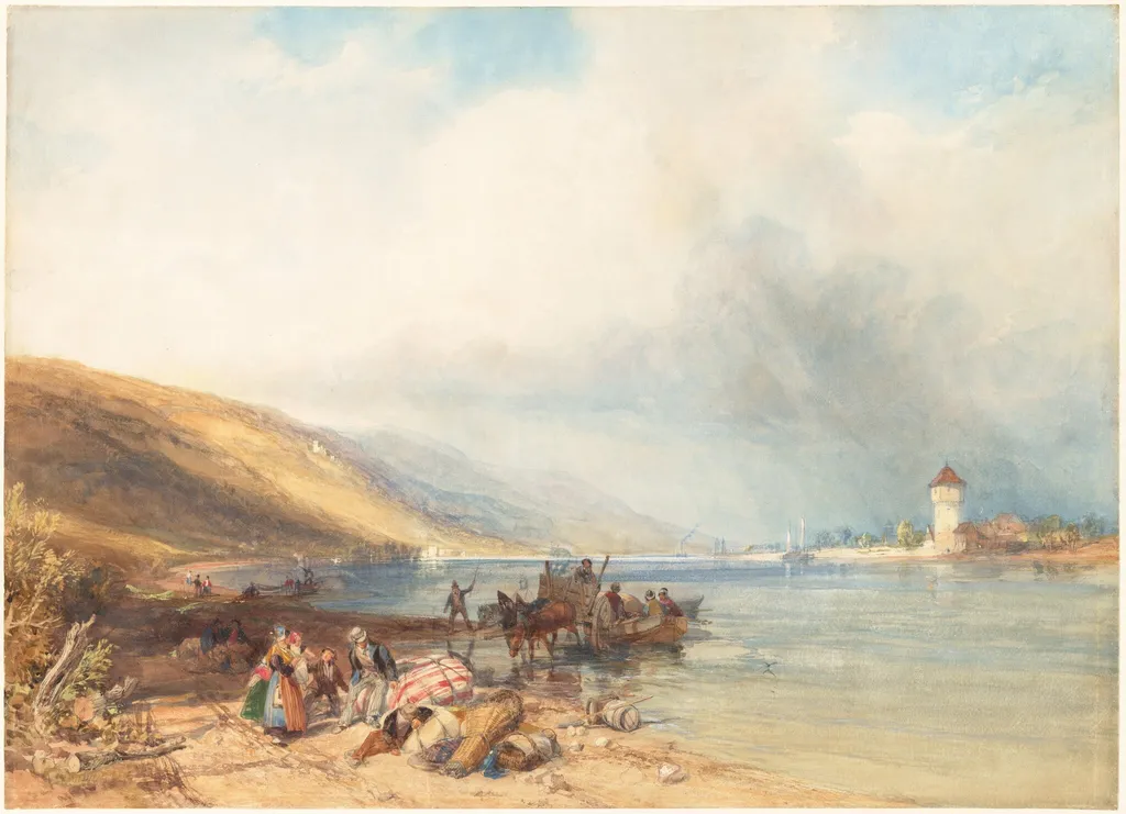 Oberlahnstein on the Rhine, by James Duffield Harding, watercolor, 1839