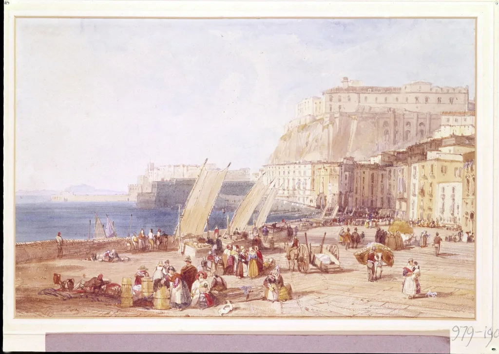 The Fish Market, Naples, by James Duffield Harding, watercolor, 1831