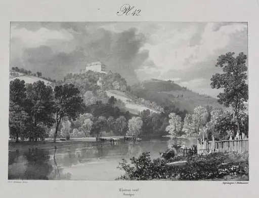 Voyages pittoresques et romantiques dans l'ancienne France. Auvergne: Château Neuf, by James Duffield Harding