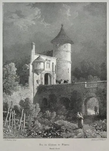 Voyages pittoresques et romantiques dans l'ancienne France. Franche-Comté: Vue du Château de Frasne, by James Duffield Harding