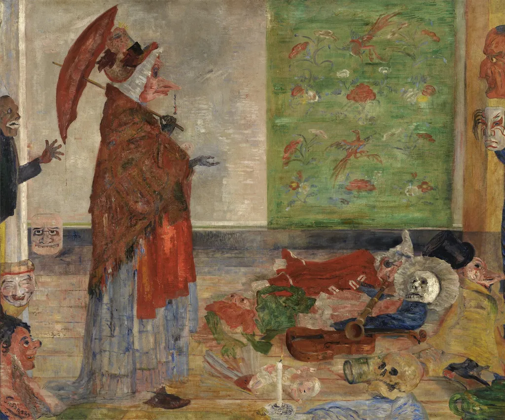 Astonishment of the Mask Wouse, by James Ensor, oil, 1895