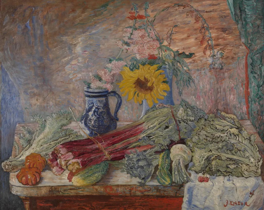 Flowers and Vegetables, by James Ensor, oil, 1898