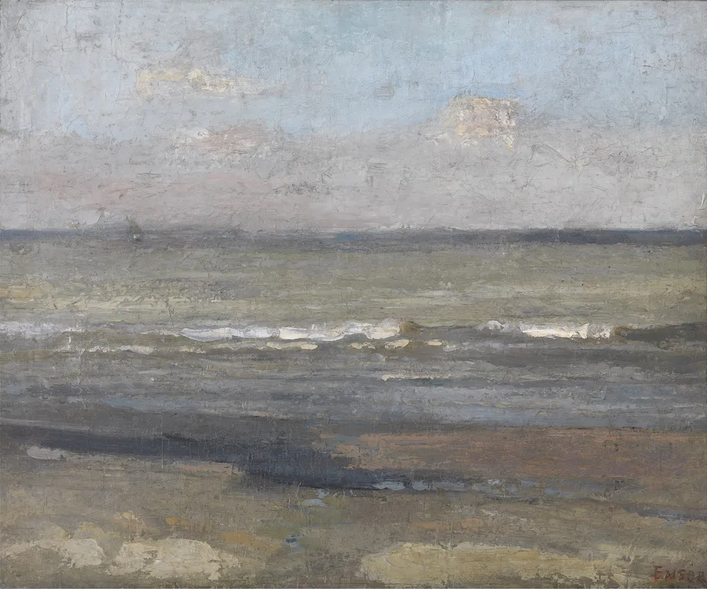 Grey Seascape, by James Ensor, oil, 1890