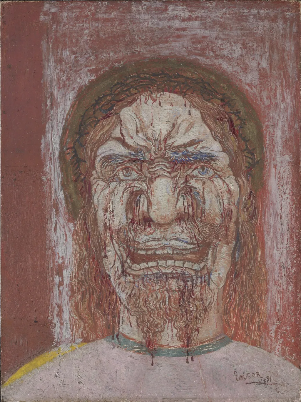 Man of Sorrows, by James Ensor, oil, 1896