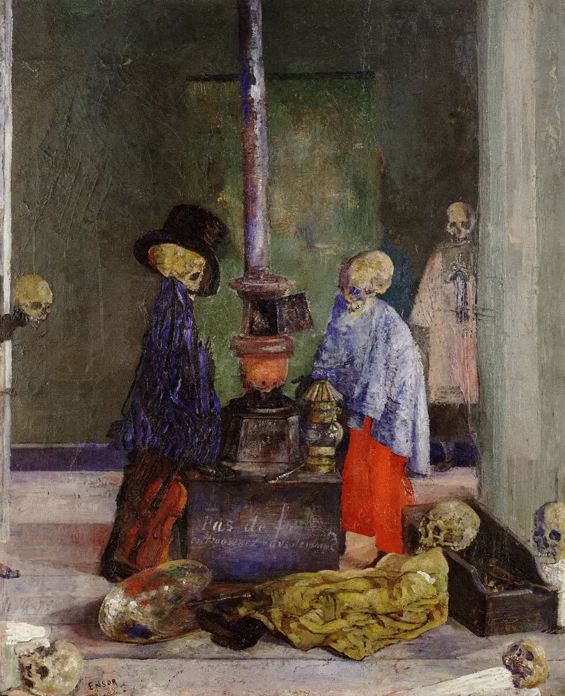 Skeletons Warming Themselves, by James Ensor