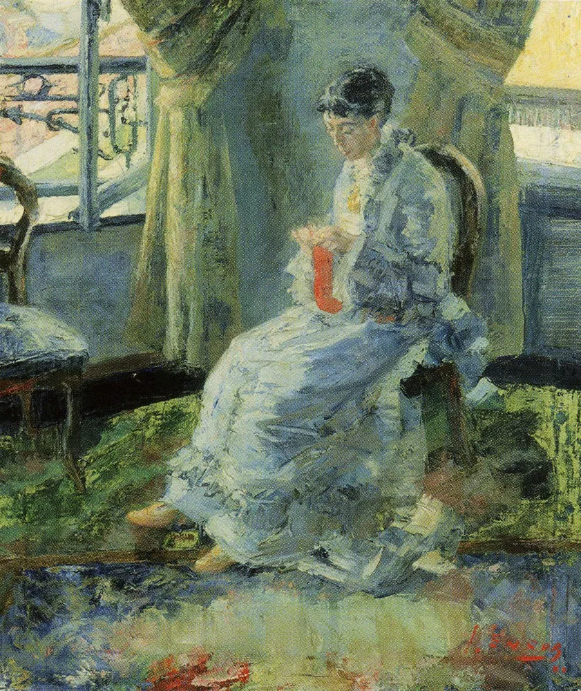 The lady in blue, by James Ensor, oil, 1891