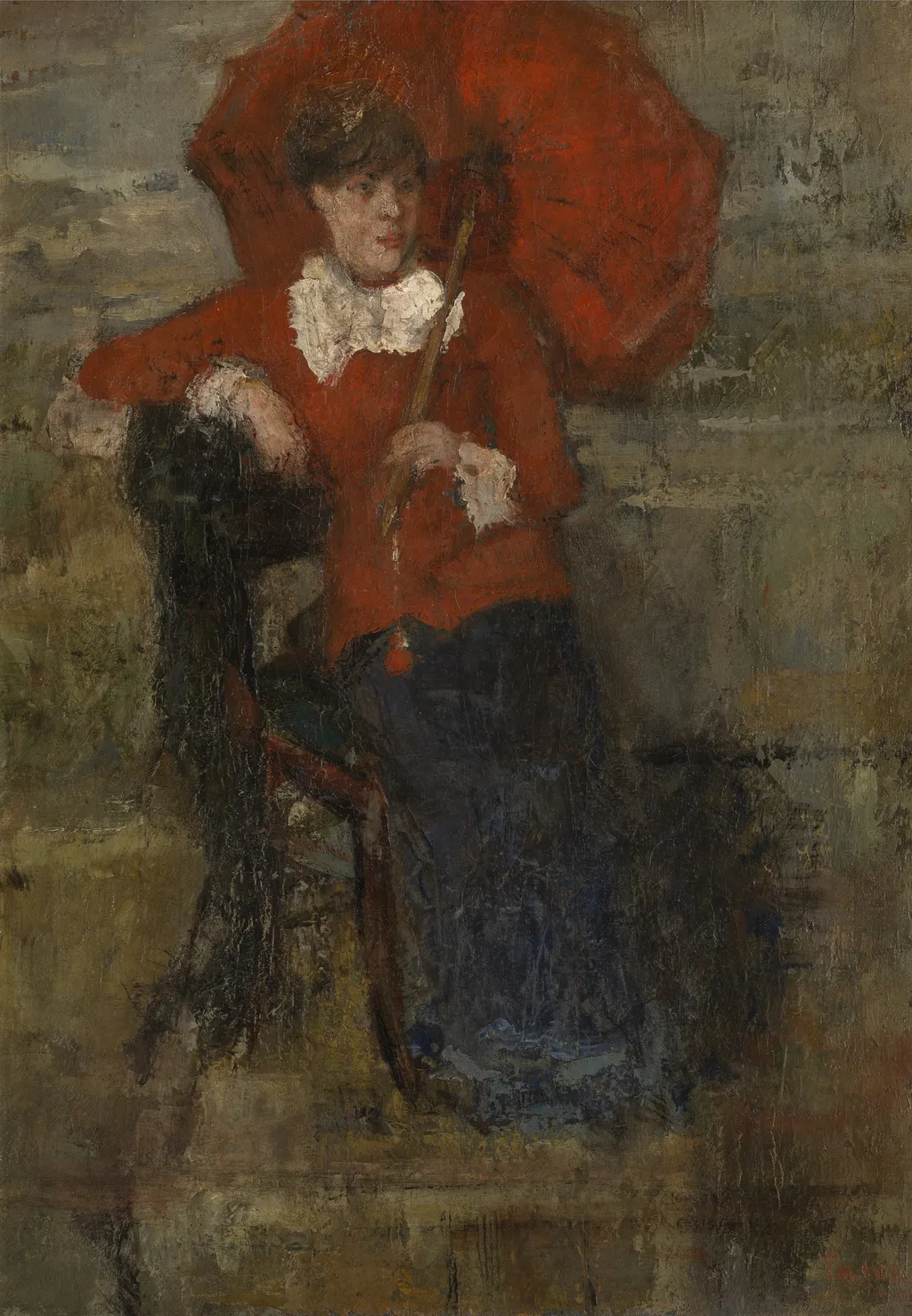 The Lady with Red Parasol, by James Ensor, oil, 1890