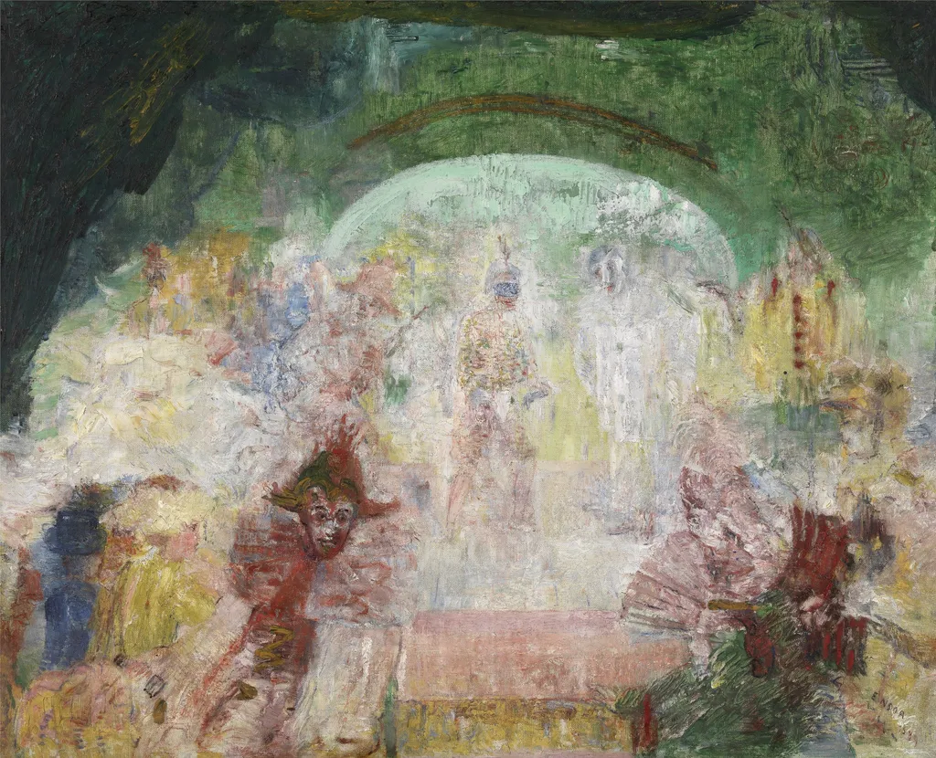 Theatre of Masks, by James Ensor, oil, 1895