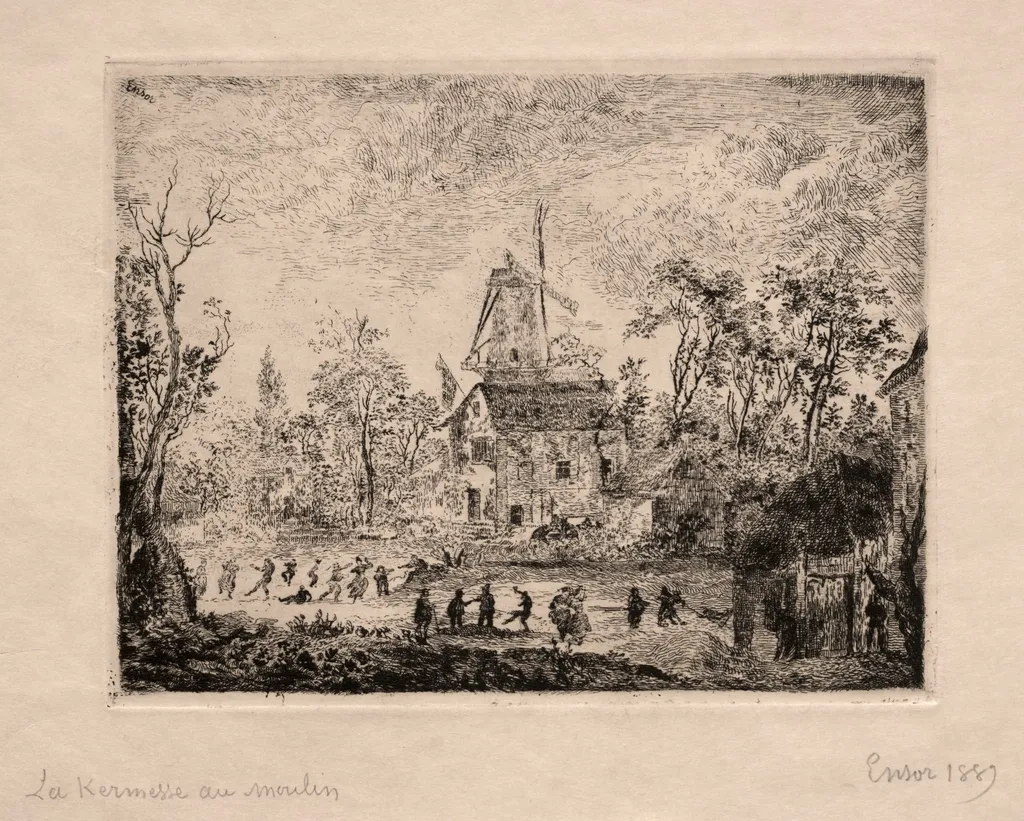 Village Fair at the Windmill, by James Ensor, 1889