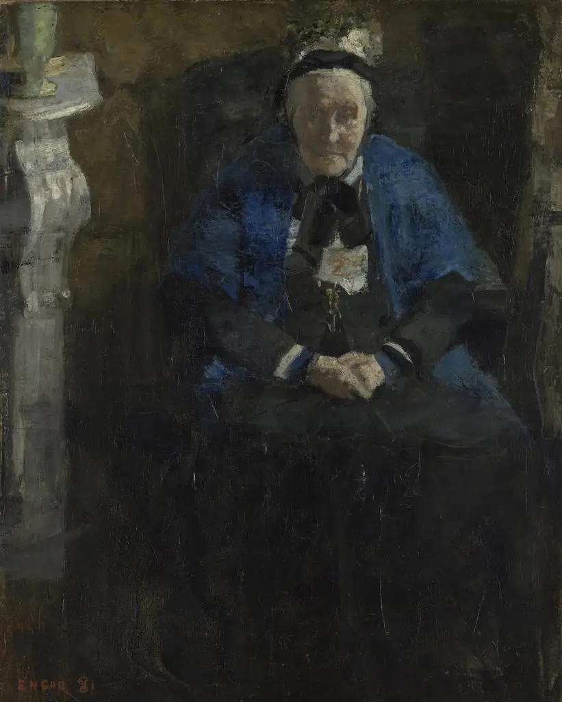 Woman with Blue Shawl, by James Ensor