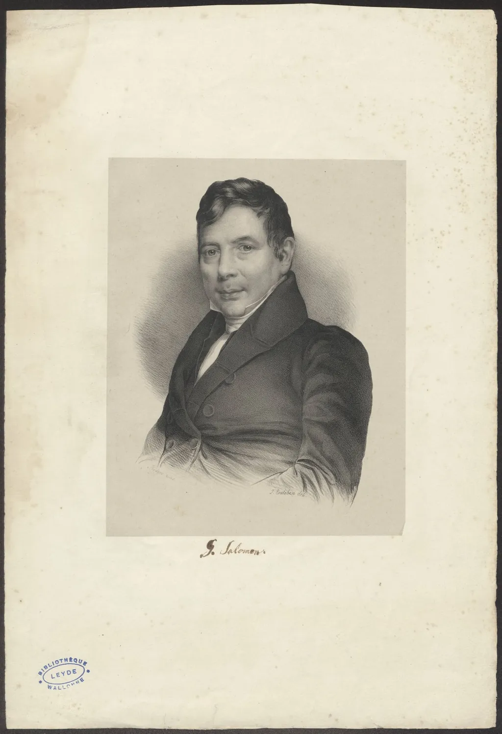 Portrait of G. Salomon, by James, Erxleben, unspecified, 1850