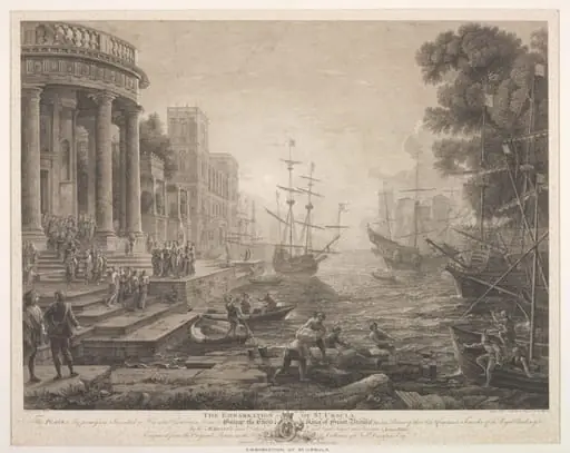 Embarkation of St. Ursula, by James Fittler