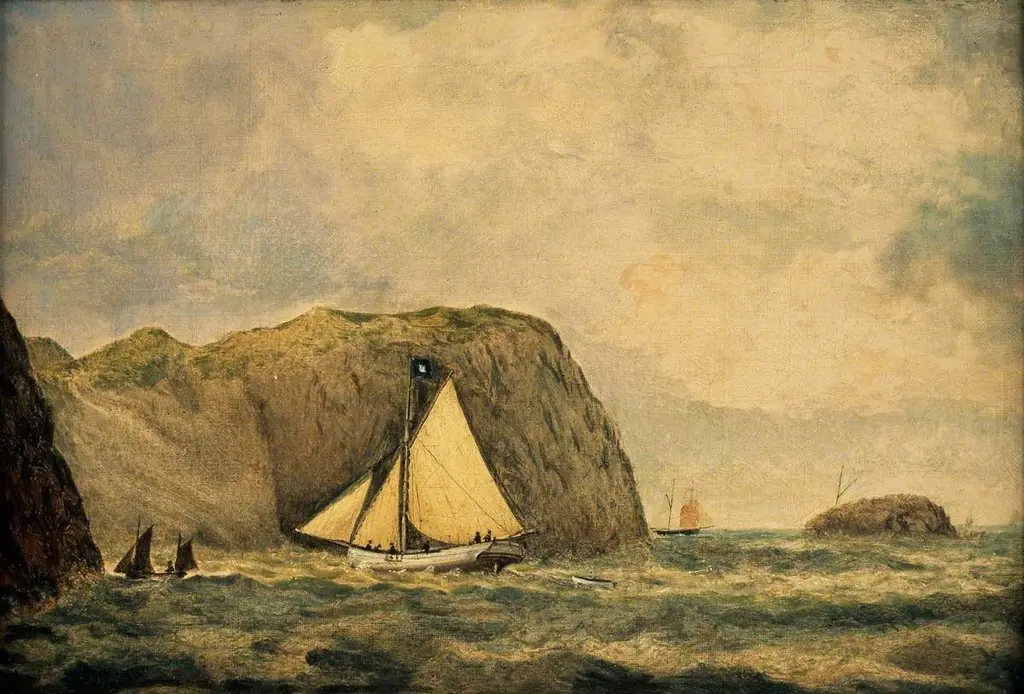 Boats off Llanlleiana, by James Francis Williams