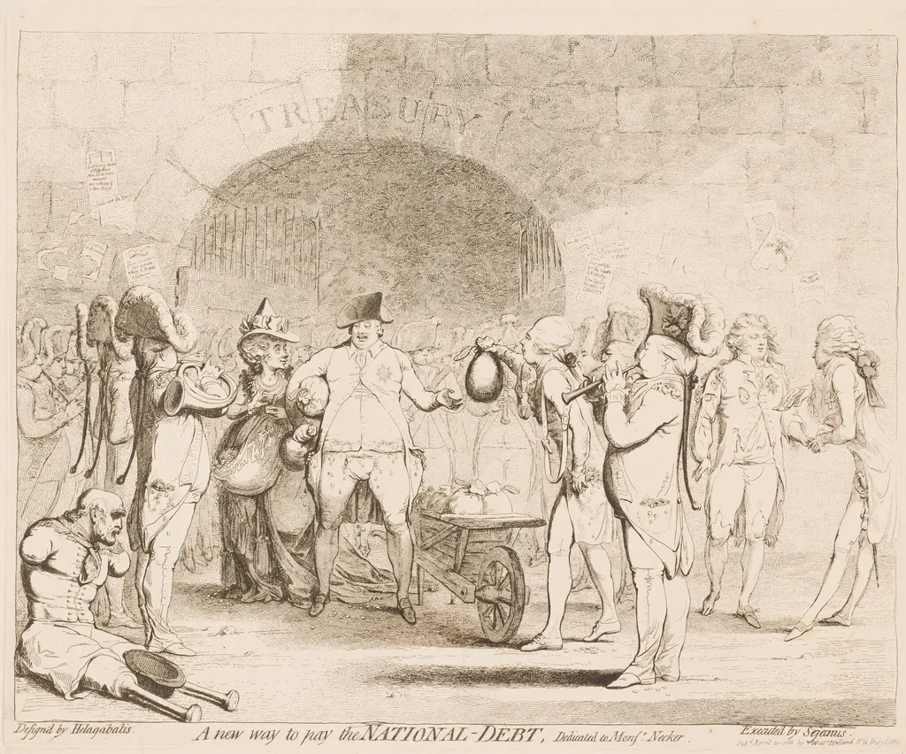 A New Way to Pay the National-Debt, by James Gillray, ink, 1786