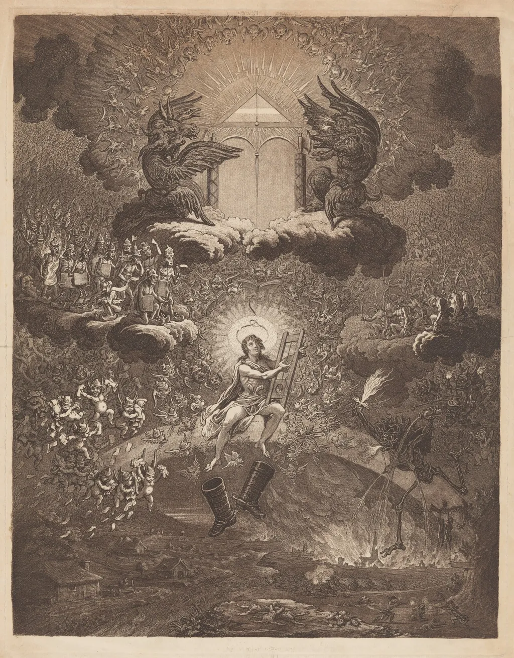 The Apotheosis of Hoche, by James Gillray, ink, 1798