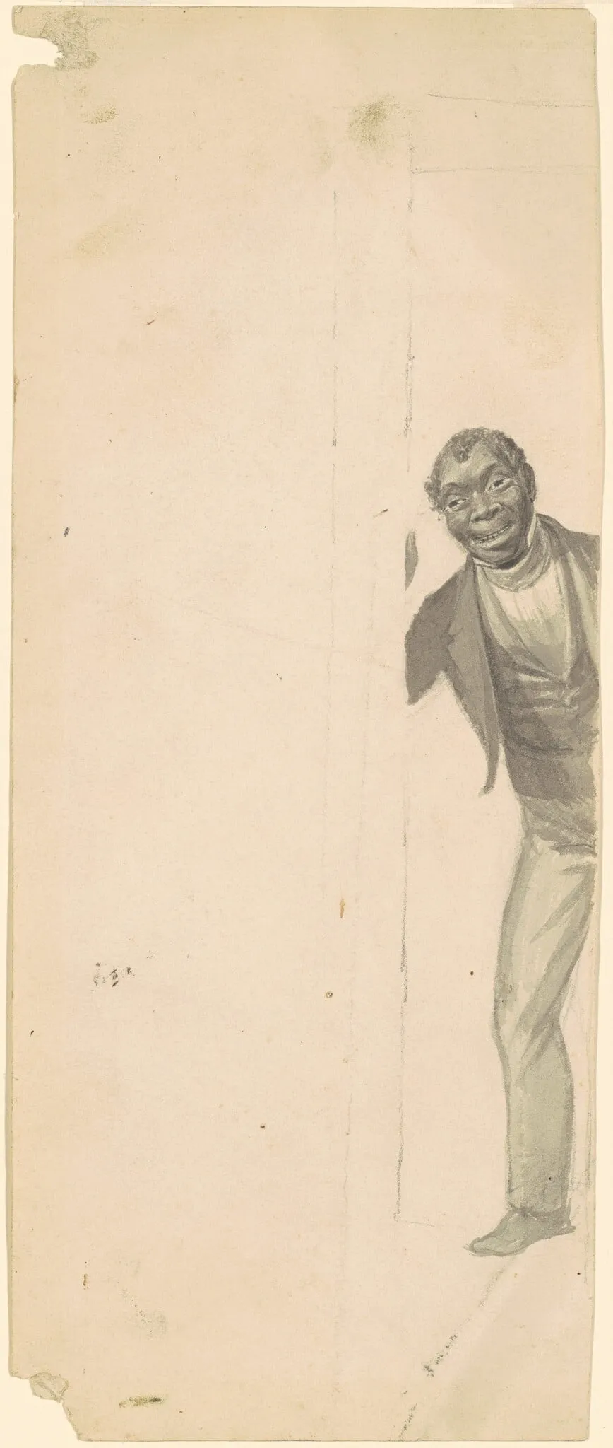 Man at a Doorway, by James Goodwyn Clonney, graphite, 1845