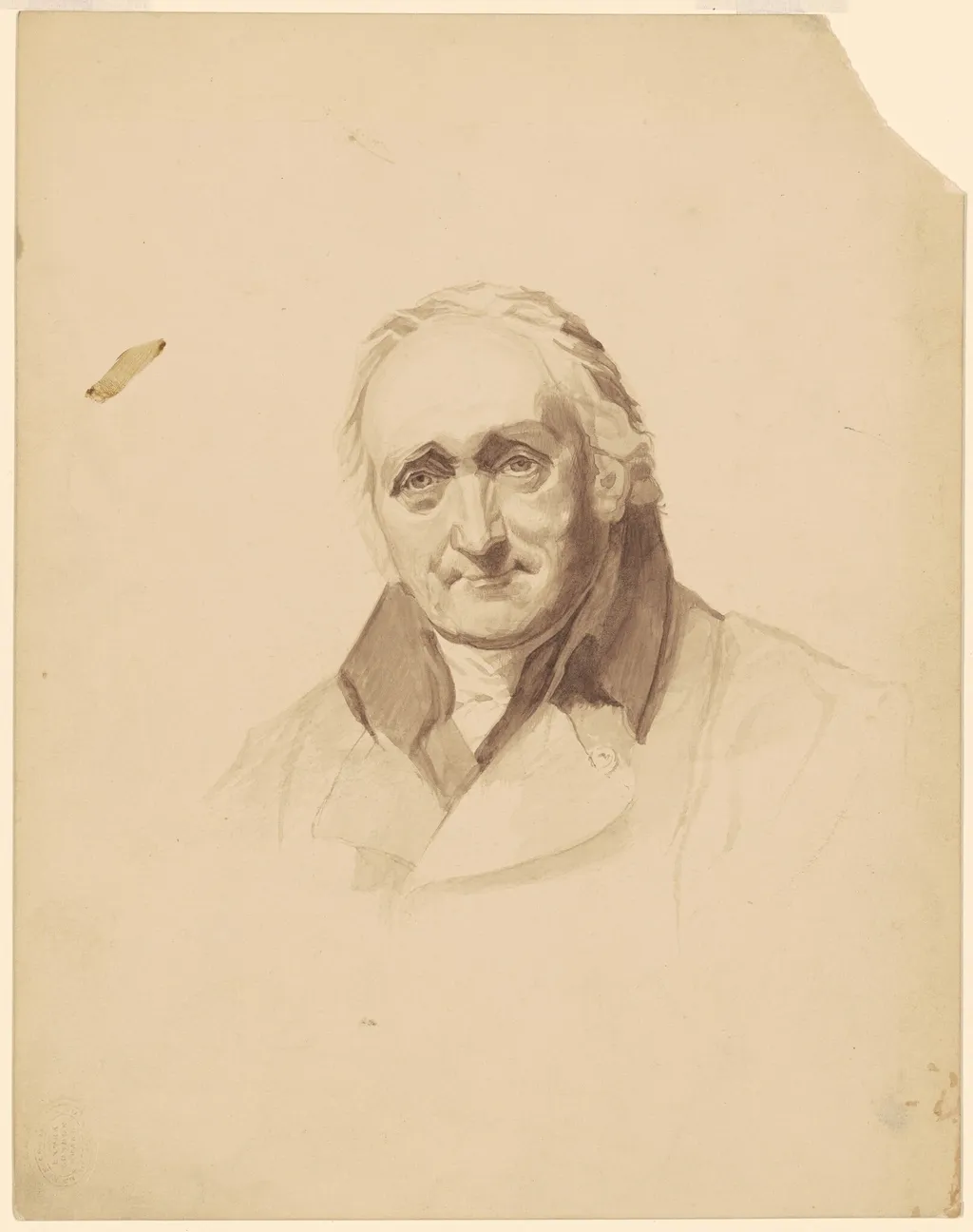Portrait of a Man, by James Goodwyn Clonney, ink, 1838