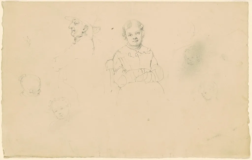 Studies of Figures, by James Goodwyn Clonney, graphite, 1840