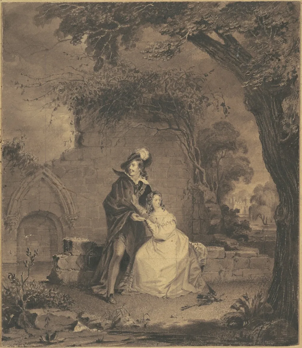 The Bride of Lammermoor, by James Goodwyn Clonney, ink, 1836