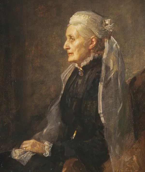 Christina Wilson, Mrs Thomas Steven, 1827 - 1913., by James Guthrie, oil, 1903