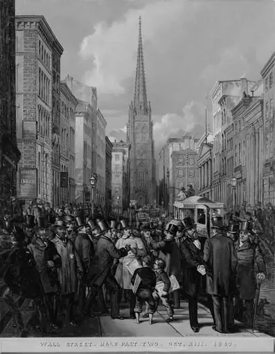 Wall Street, Half Past Two, October 13, 1857, by James H. Cafferty, 1857