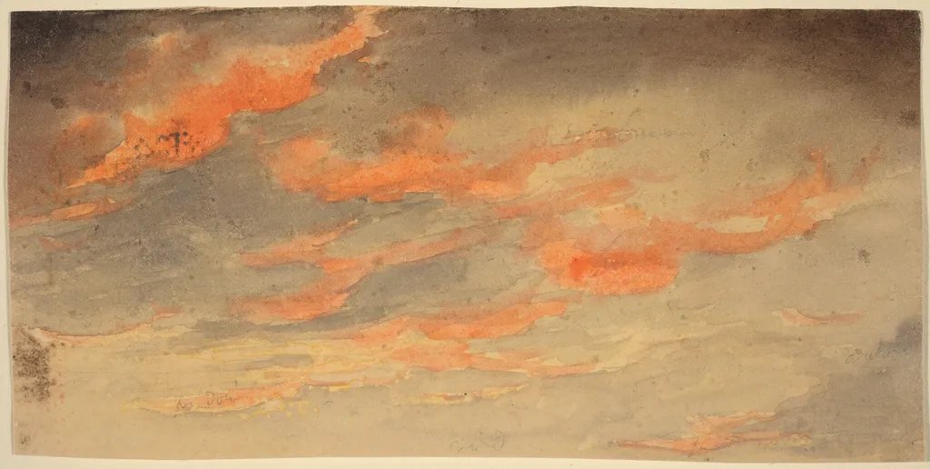 Clouds at Sunset, by James Hamilton Shegogue, graphite, 1839