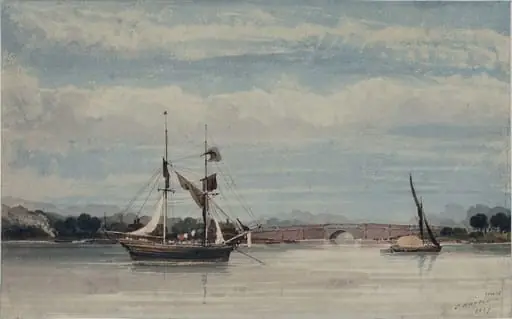 The River Orwell, and the bridge near Ipswich, by James Harrison