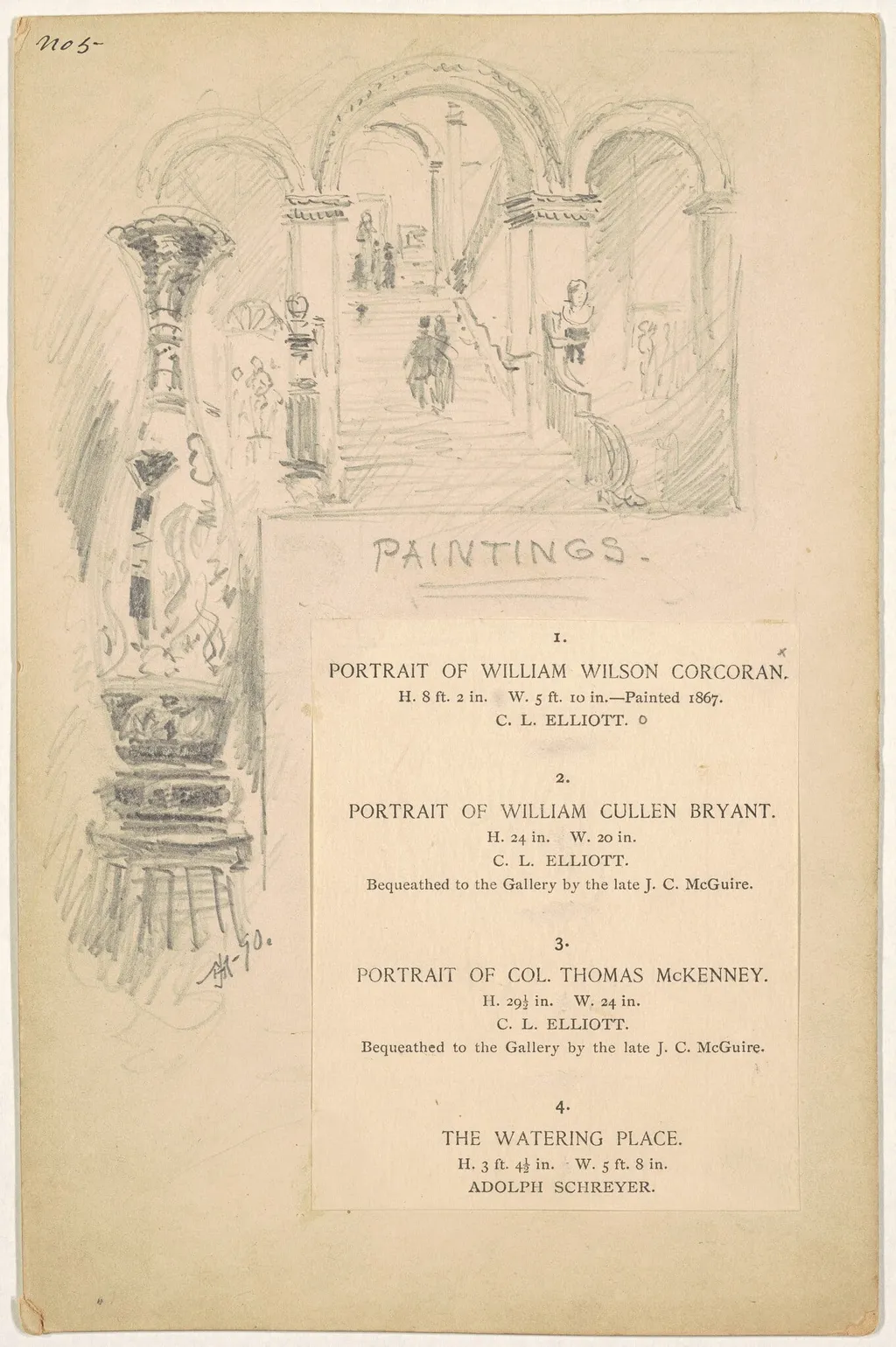Study for "Paintings", by James Henry Moser, graphite, 1890