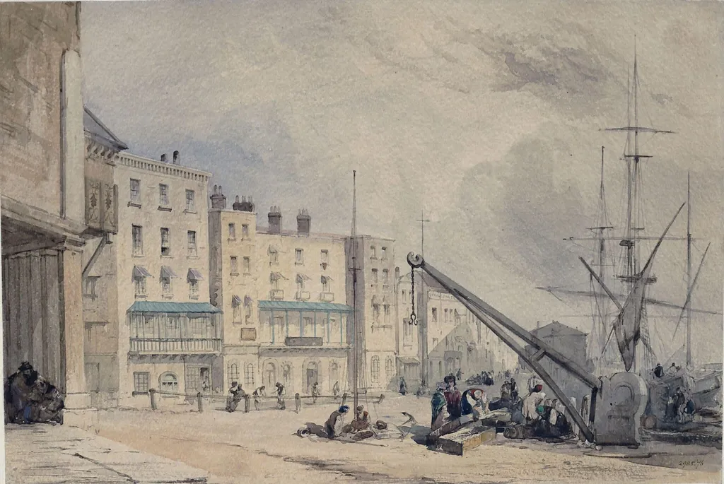 Ramsgate near the Harbour, by James Holland, watercolor, 1820