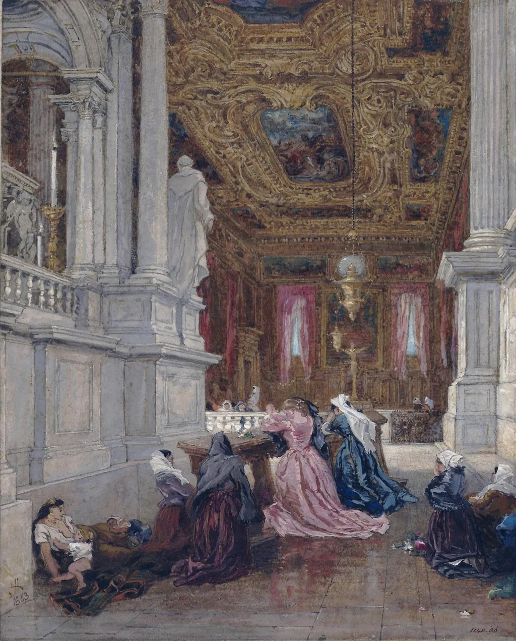 The church of SS. Giovanni e Paolo, Venice, by James Holland, watercolor, 1863