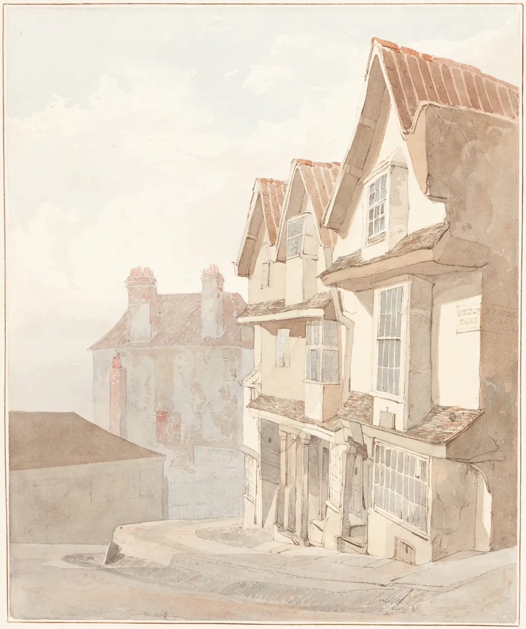View of Church Lane, Bristol, by James Johnson, watercolor, 1830