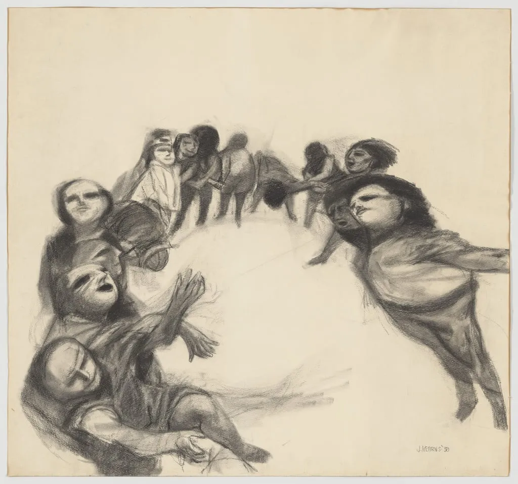 Untitled, by James Kearns, charcoal, 1956
