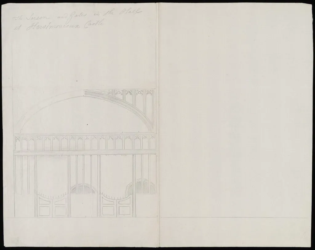 Elevation of screen in Hall., by James Lambert senior, 1776
