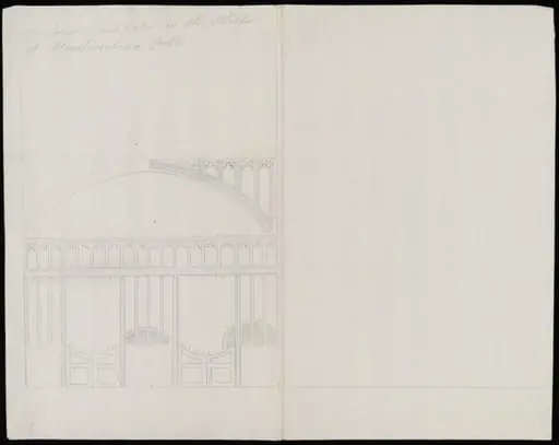 Elevation of screen in Hall., by James Lambert senior