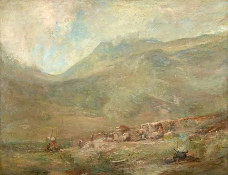 Sheepshearing, by James Lawton Wingate, oil, 1895