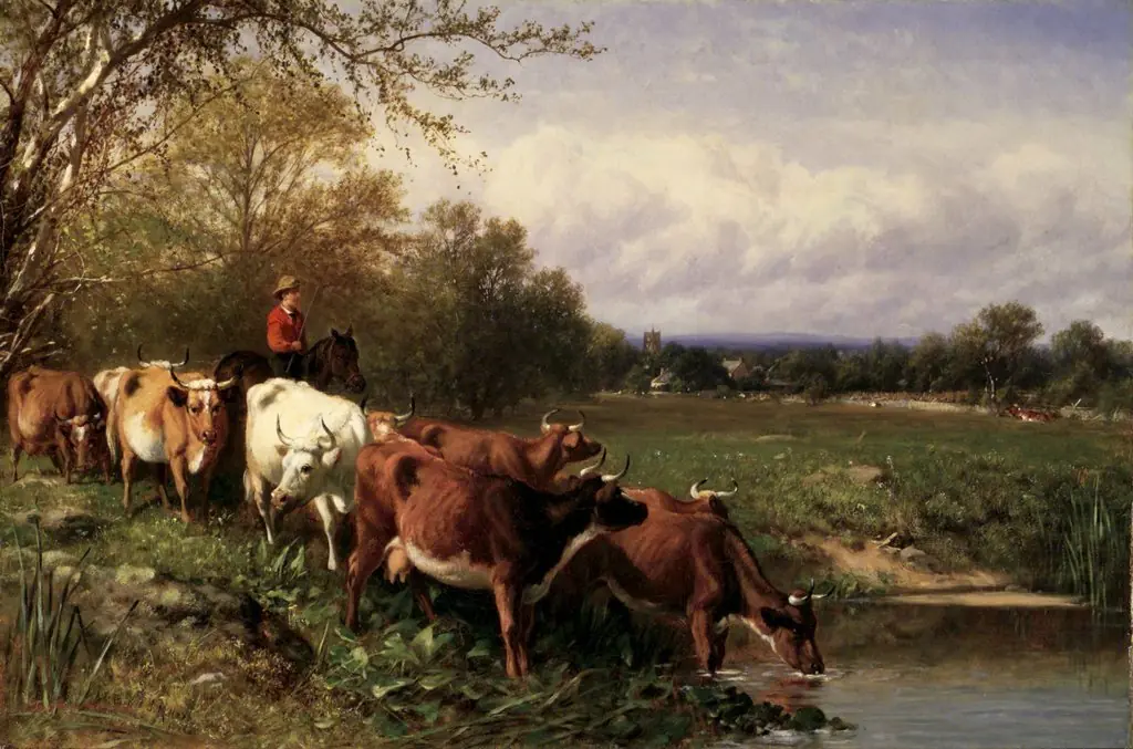 Cattle and Landscape, by James M. Hart, 1867