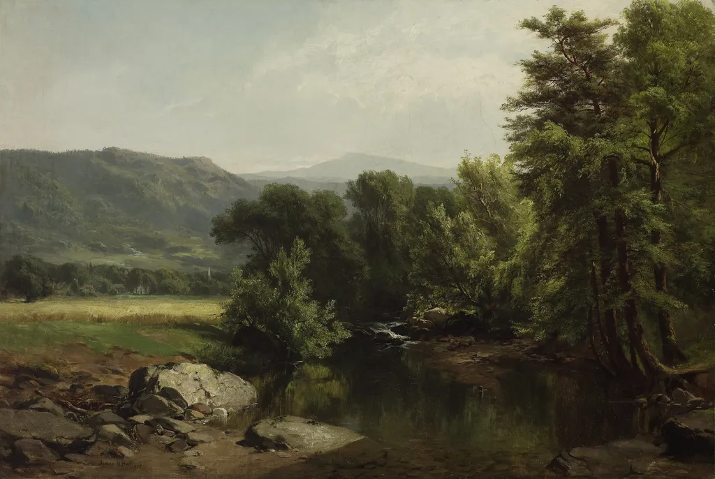 Hudson River Landscape, by James M. Hart, oil, 1858