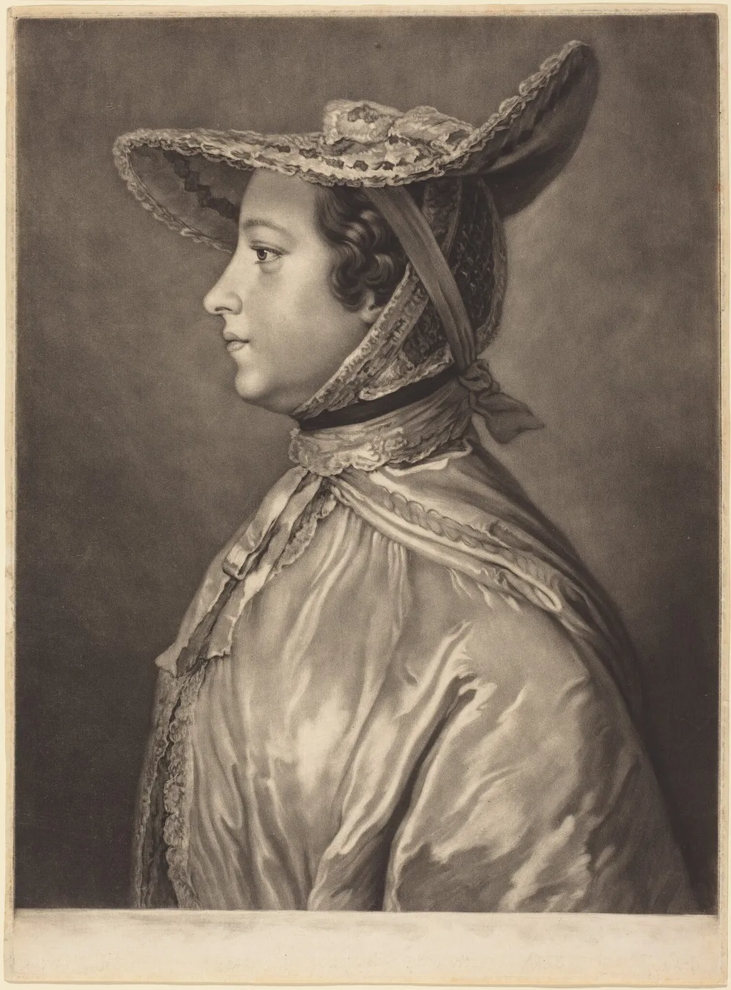 Katherine, Countess of Lincoln, by James MacArdell, ink, 1746