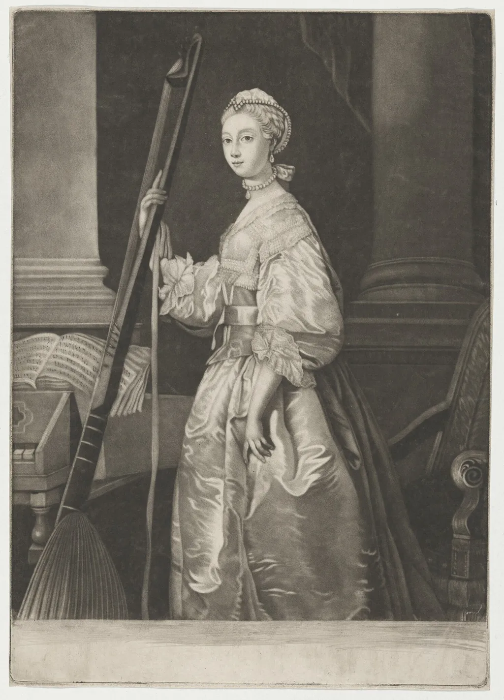 Lady Mary Coke, Wife of Edward, Viscount Coke, by James MacArdell, ink, 1746