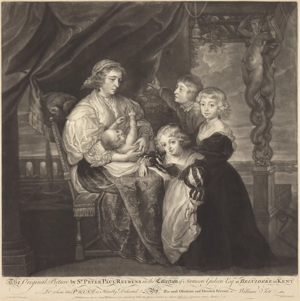 The Gerbier Family, by James McArdell, ink, 1755