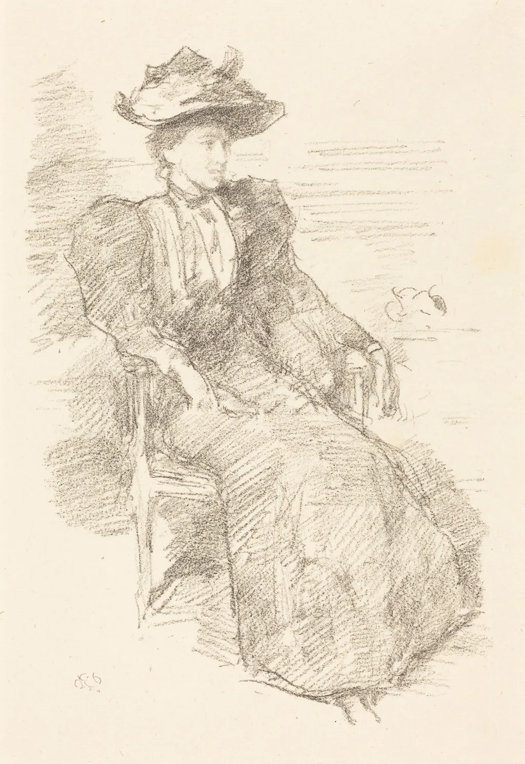 A Portrait: Mildred Howells, by James McNeill Whistler, ink, 1895