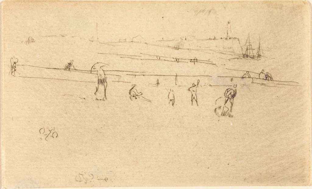 A Sketch at Dieppe, by James McNeill Whistler, ink, 1868