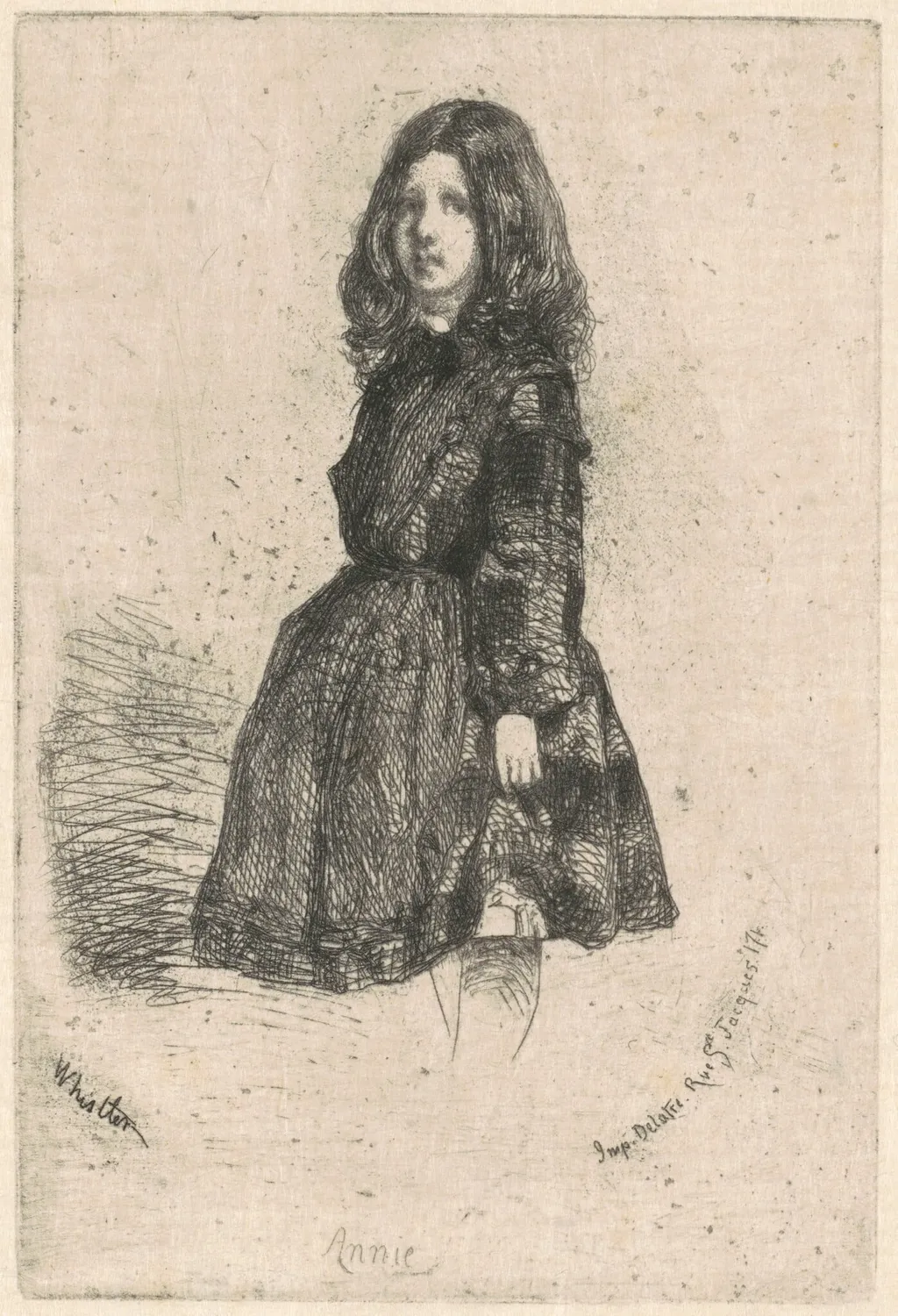 Annie, by James McNeill Whistler, ink, 1857