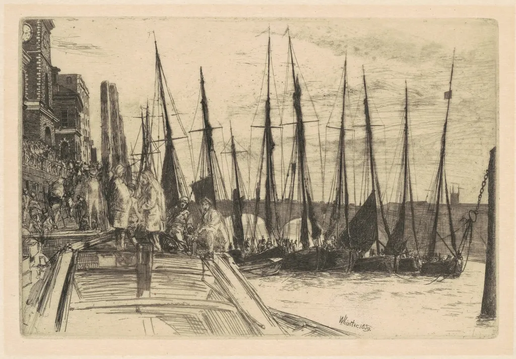 Billingsgate, by James McNeill Whistler, ink, 1859