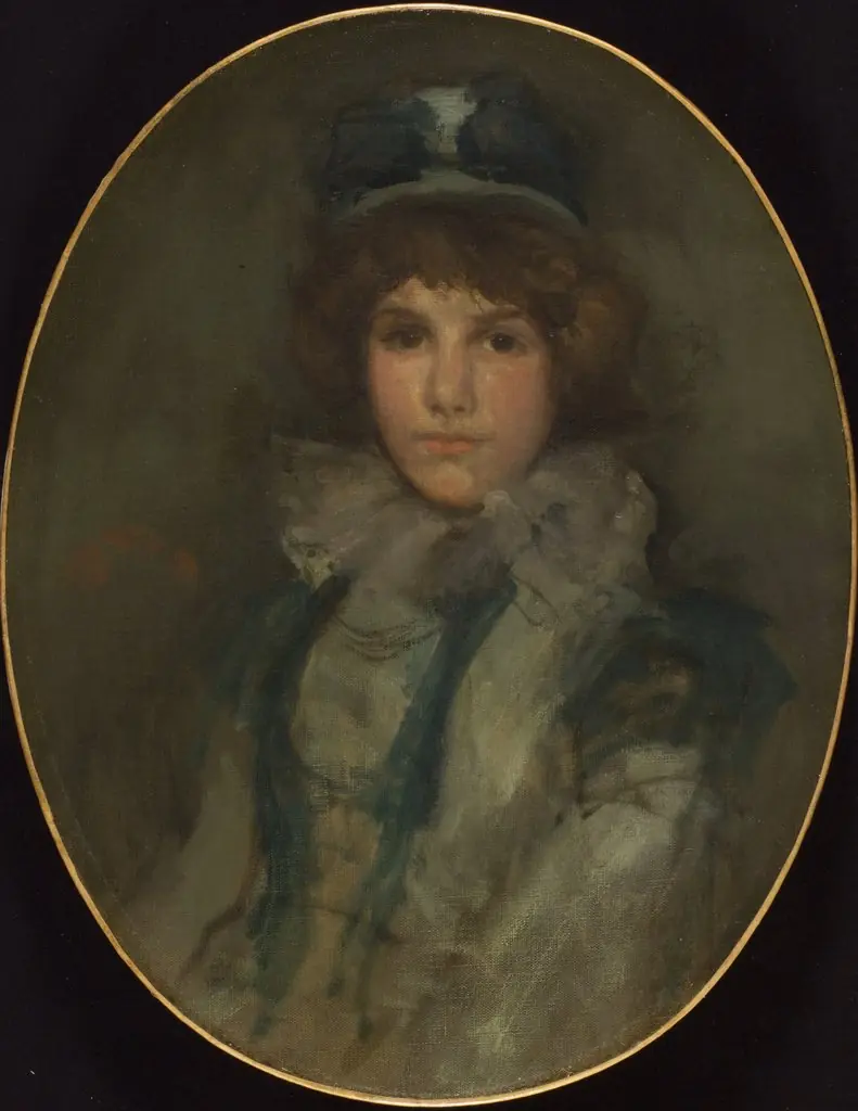 Blue and Coral: The Little Blue Bonnet, by James McNeill Whistler