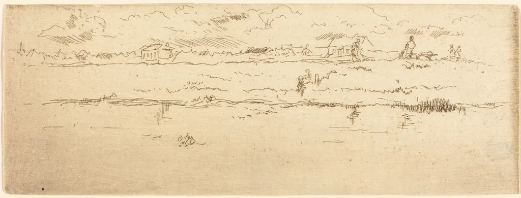 Canal, Ostend, by James McNeill Whistler, ink, 1887